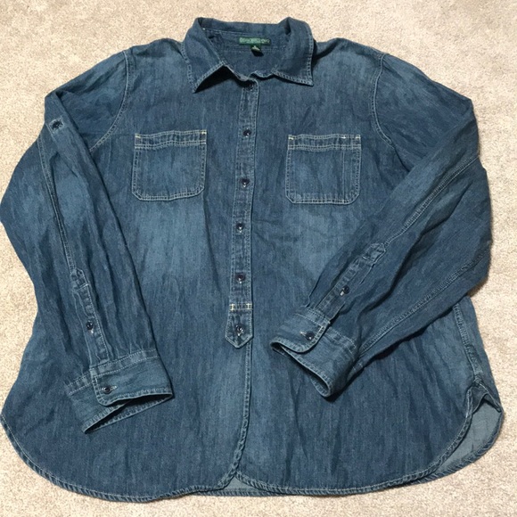 women's polo denim shirt